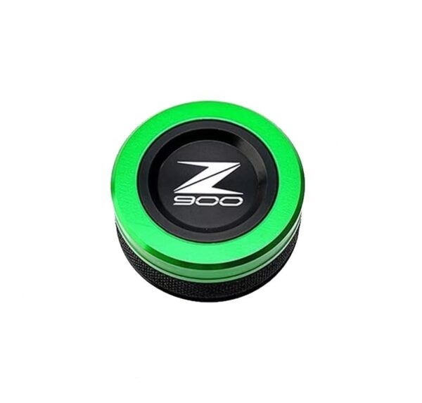 CNC Front And Rear Brake Fluid Cylinder Master Reservoir Cover Cap With Z Logo For Kawasaki Z900 (Green) - Image 4