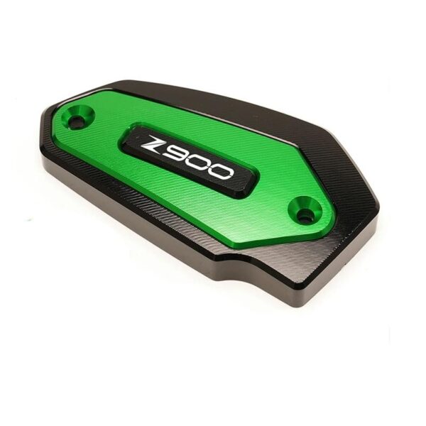 CNC Front And Rear Brake Fluid Cylinder Master Reservoir Cover Cap With Z Logo For Kawasaki Z900 (Green) - Image 3