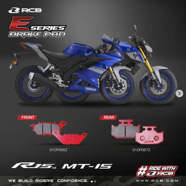 RCB E SERIES DISC PAD YAMAHA R15V3 MT15 FZ-FI V2 FZV3 FZX FZ250 01DP066Z 01DP067Z