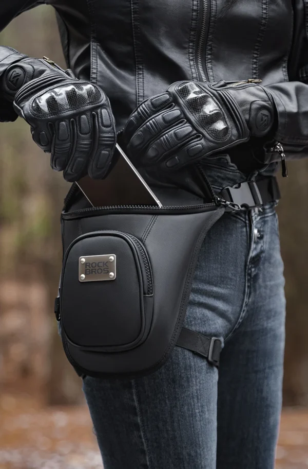 ROCKBROS Waist belt bag man women motorcycle Portable two-layer design leg bag for Motorcycle drop leg waist bag - Image 3